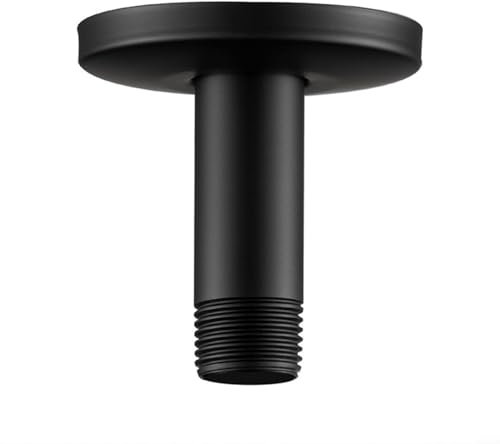Soporte de ducha de 10 – 30 cm, color negro, con brida, montaje en techo, extensión de cabezal de ducha (10 cm)