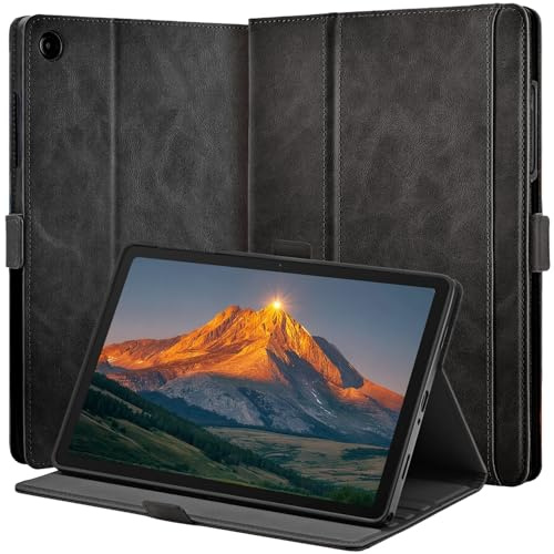 AsileCuir Hülle für Samsung Galaxy Tab A11+ Plus/A9+ 11 Zoll, Schwarz | Handgemacht Tablet Schutzhülle,Tasche,Magnetverschluss,Auto Schlaf/Wach,Multi Winkel Ständer,SM-X230/X236/X238/X210/X216/X218