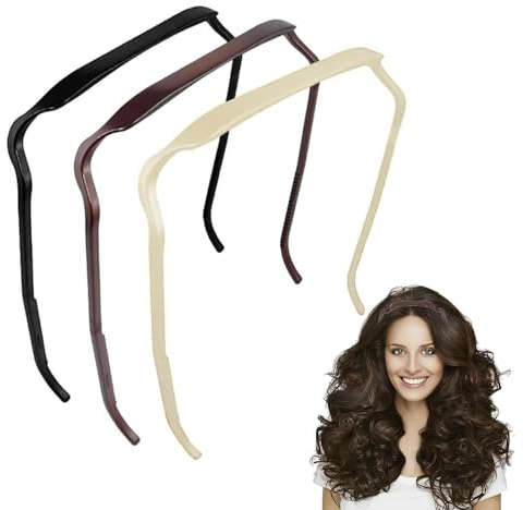 Frdelma Squaer Headbands for Women,3 Stück Unsichtbarer Haarreifen Curly Thick Hair Headband Haarreifen Quadratisch, für Männer Damen Lockiges und Gestyltes Haar Sonnenbrille Haarband