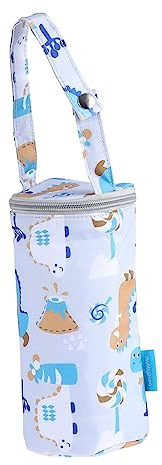 Toyvian Milchflaschenbeutel Isoliert Aus Baumwolle Und Aluminiumfolie Thermotasche Für Kinderwagen Und Unterwegs Mit Platz Für Zwei Flaschen Grau 18 x 8cm