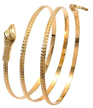 XNHIU Gold Snake Bracelet Arm Cuff Swirl Snake Armlet for Halloween Birthday Jewelry