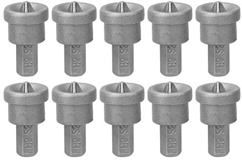 PH2 Bit Vite di Arresto della profondità per Cartongesso 10 Pezzi Punte Magnetiche per Cartongesso Acciaio Al Cromo Vanadio 1/4 Pollice Gambo Esagonale Trattato