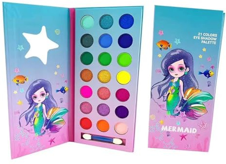 MockTota Kids Makeup Sets for Girls, Multi colored Face Paint Kit for Kids,Princess Make Up Kit , Washable Children's Cosmetics Toys, Non-Toxic Makeup Kit Gift Halloween (21 colors)