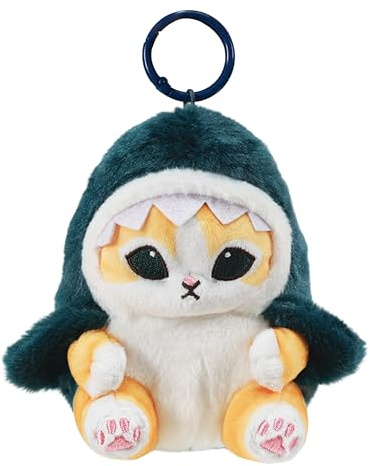 Blue Sky Studios Mofusand Söt plyschkatt i hajkläder - mjuk kawaii leksak - officiellt licensierad gåva