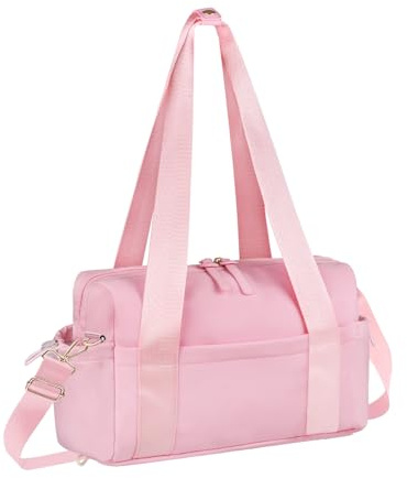 Flintronic Mini gymväska, herr dam dam duffelväska med justerbar rem, vattentät sportväska för träning fitness yoga, Rosa - Stor version, Dimensioni: 37*15,5*24 cm/14,6*6,1*9,4 in
