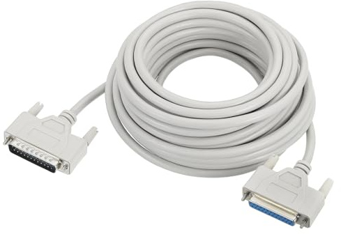 QUARKZMAN DB25 25-Pin Parallel Port Druckerkabel 29.7ft9.0m Beige | DB25 Männlich Auf Weiblich 25 Pin Konverter, Mit Vernickelten Steckern, Für Scanner Drucker