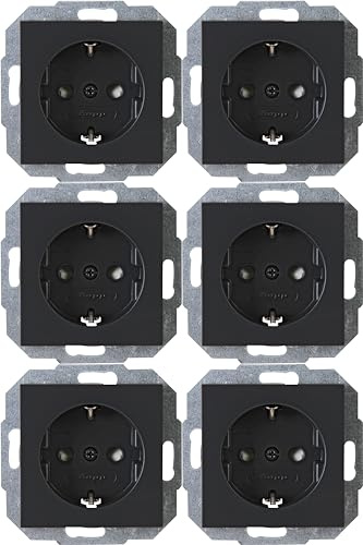 Kopp Athenis Uttag med jordkontakt antracit Professionell förpackning 6 stycken, 943015055
