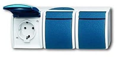 Busch-Jaeger 2300/3 EW-53 SCHUKO® Steckdose 3-fach (Thermoplast) Grau ocean® (IP 44) 2CKA002084A0698