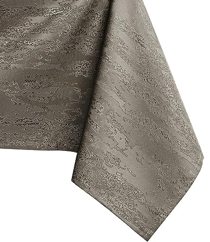 AmeliaHome 80x80 cm Tischdecke Tischtuch Tafeldecke Fleckschutz Lotuseffekt Abwaschbar Wasserabweisend Ornament Cappuccino Vesta