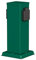LEDScom.de Polly Outdoor Garden Power Column IP44 2X Stainless Steel Green Square 27cm Outdoor Socket Tower