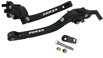 LongGreat Aluminium Kurz Kupplung Verstellbare Motorrad Bremshebel, 1 Paar Motorrad Mit Bremsfunktion Bremsgriff Aluminium Bremshebel Kupplungshebel Für Honda Forza 125 250 300 2010-2022+ (Schwarz,2)