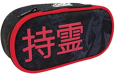 Giochi Preziosi - Astuccio ovale Shaman King - portapenne per per la Scuola con tasca interna, per Cancelleria,formato 22 x 6 x 14 cm