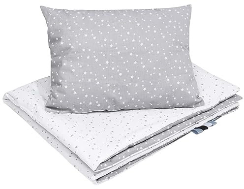 Bellochi Kinderbettwäsche 100x135 aus 100% Baumwolle, Kinderbettdecke 100x135 Set mit Kissen, Kinderdecke 100x135 weich und atmungsaktiv - Polaris