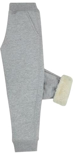 Panegy barn fleece joggingbyxor flickor pojkar casual elastisk midja joggingbyxor termisk varm skola sport byxor aktiv träningsoverall byxor, LJUSGRÅ, 7-10 Jahre