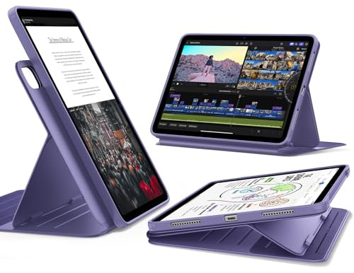 ESR for iPad Air 13 inch Case M4/M3/M2(2026/2025/2024), Rotating Case with Removable Magnetic Cover, Adjustable Portrait/Landscape Stand with Raised Screen View, 9 Angles, Shift Series, Purple