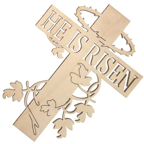 Alipis Einzigartiges Holzkreuz-Ornament Für Ostern Wanddekoration Zum Aufhängen Party-Dekoration