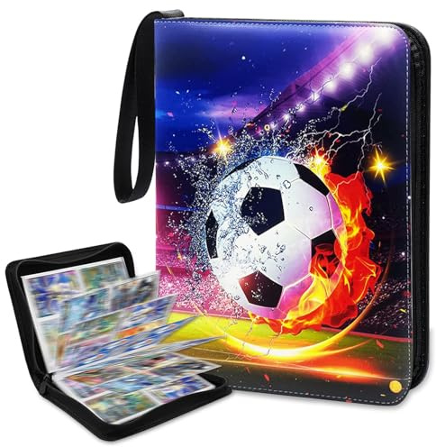 Sammelkarten Album,Sammelalbum Fußball Karten,Fussball Karten Sammelalbum,Fußball Sammelalbu Album,Sammelalbu-m Karte-n,50 Seiten 400 Kart-en,Kompatibel mit Allen Arten von Kart-en (B)