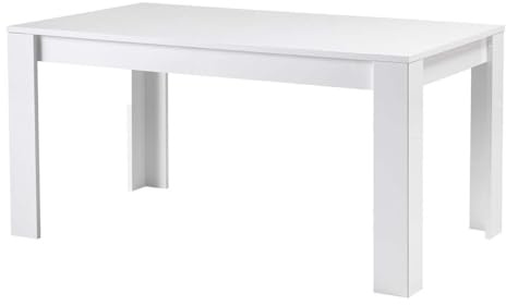 AltoBuy Denae - Table de Repas Rectangulaire 160x90cm Laquée Blanc Brillant