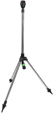 Trípode Aspersor Elevable, Conector Rápido 3/4, Menos Fugas, Boquilla 1/2, Altura Ajustable, Cabezal de Riego Automático para Césped de Jardín