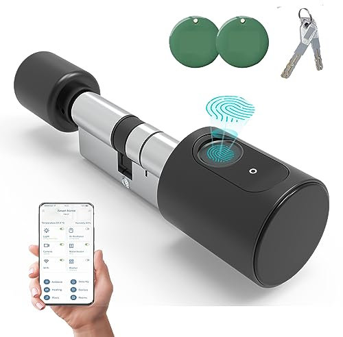 Fingerabdruck Türschloss - Elektronisches Fingerprint Schloss für Haustür, Smart Lock mit Rfid karte Tuya App Bluetooth und schlüssel, intelligentes schließzylinder, elektrischer türöffner
