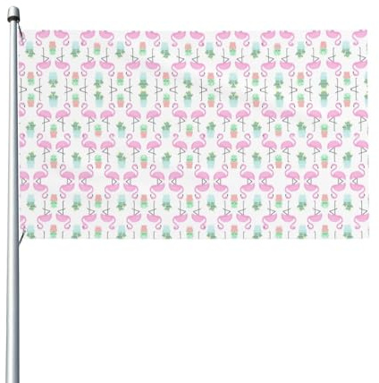Fenicottero tropicale carino stampa cactus bandiera decorativa giardino stagionale vacanza di Natale all'aperto piccola decorazione per la casa su un lato