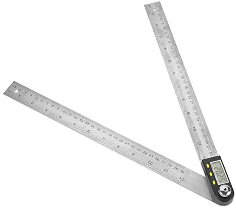 Digitales Goniometer, Winkelmesser, Gehrungslehre, Lineal, 0, 300 Mm, Elektronischer Winkelmesser aus Edelstahl, Digital, mit LCD-Display, für Einfache Messung und Genaue