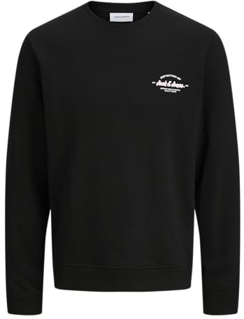 JACK & JONES Sweat Crew Neck Jjbrandon herrtröja, rund hals, pls, svart, 5XL, svart, 5XL