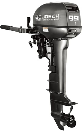 Boudech Kundan - Motore Marino Fuoribordo a Benzina 4 Tempi 246cc 9.9 Hp Raffreddato ad Acqua Gambo Lungo per Gommoni Barche da Pesca