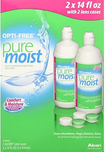 Opti-free Pure Moist Disinfecting Contact Lens Cleaning Solution, 2x14 Oz