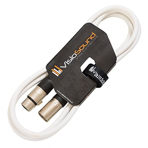 Male to Female XLR Mic Lead Balanced Microphone Patch Cable (White, 2m) | Noiseless OFC Balanced Microphone, Signal, Audio, Patch Cable / 8 Colours