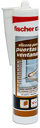FISCHER, silicona Puertas y ventanas Blanco para pegado y sellado de ventanas y puertas al exterior, juntas sin necesidad de imprimición,300 ml