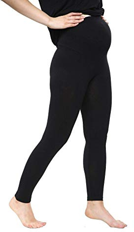 FAIRY TRENDZ LTD Mothers Maternity Pregnant Women Leggings Stretchy Full Length Pregnancy Tights UK 8-20 (Black UK 18)