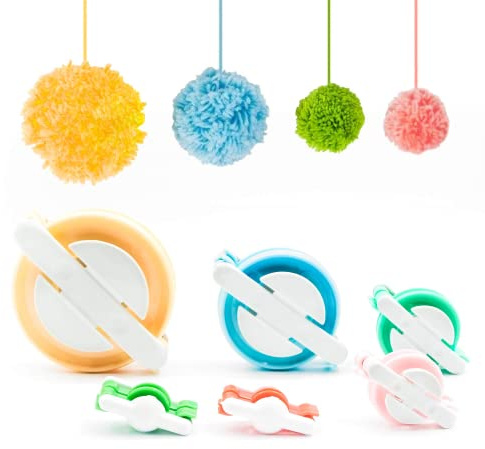 zalati Pompom-Ball-Hersteller, 6 Stück/Größen, Pompom-Ball-Herstellungswerkzeug-Set zum Stricken und Basteln