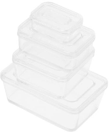 TOYANDONA 4pcs Boys and Girls Snack Boxes Doll House Miniature Food Storage Box Transparent Lid