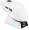 MechLands AJ159 APEX Wireless Mouse, Lightweight Gaming Mice, with Magnetic Charging Design and Display Screen, 30000 DPI, PAW3950 Sensor, BT/2.4G/Wired Connection, 400mAh Battery (White)