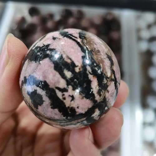QINGQI Piedra Natural Piedra Natural, Piedra de Aluminio roja, Bola Turquesa, Bola de Cristal, minerales artesanales(Rhododendron)