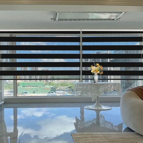 Verdunklungsrollo Klemmfix 45 x 250 cm Verdunkelung Sonnenschutz Verdunkelungsjalousien Inkl. Zubehör für Fenster Und Tür, Schwarz