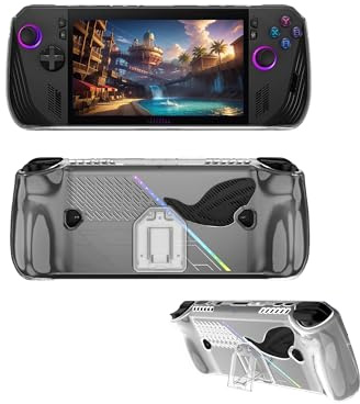 Schutzhülle für ASUS ROG Ally X Gaming Handheld, weiche Schutzhülle für ROG ALLY-X mit Ständer, stoßfest und sturzfest, transparent