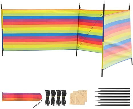 Pare-vent – Paravent de pique-nique portable | Pare-brise de plage pour les vacances, la pêche, le jardin et les aventures de voyage | Écran de camping et barrière d'ombrage coupe-vent