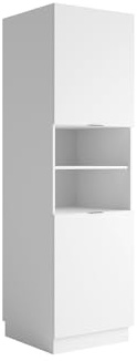Vente-unique-Küchenhochschrank mit 2 Türen & 2 Regalfächern - Weiß - CARMEO