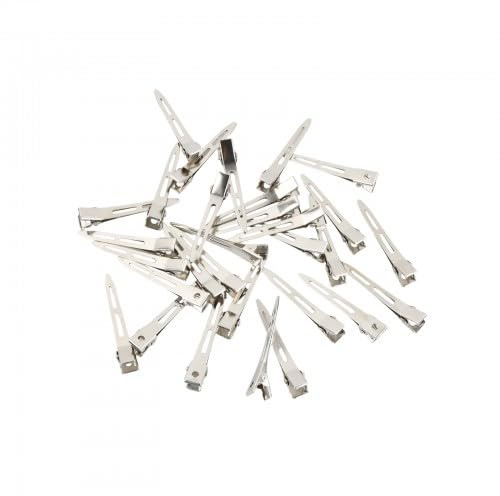 30 Stück Damen Haarspangen Silber Metall 2,16 Zoll Haarklemmen Alligator Clips für DIY Haarstyling Friseursalon