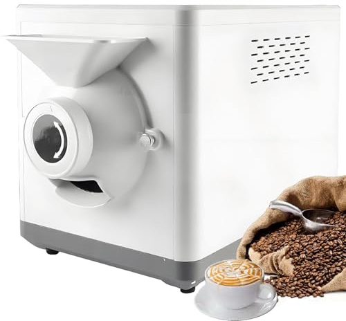 vnmudzeo 1000 g Automatic Coffee Bean Roaster - Digital Display,100-250°C Adjustable,for Cafe Shop Restaurant Home Office White