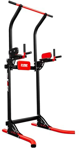 K-Sport: Power Tower - Attrezzatura per il fitness, barra di trazione autoportante, torre di forza multifunzione fino a 150 kg, fitness tour