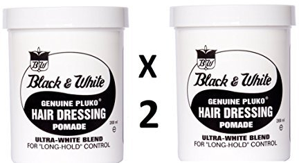 Black and White Pluko Hair Dressing Pomade 200ml **TWIN PACK** by BLACK&WHITE