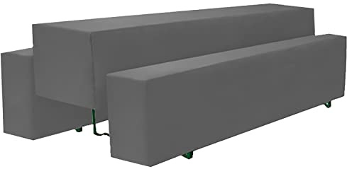 Brandsseller Hussen Set 3-teilig für Bierzeltgarnituren 1 x Tisch ca. 220 x 70 cm - 2 x Bank ca. 220 x 25 cm Anthrazit