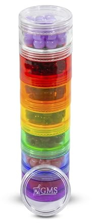 GMS 7 Day Medicine Pill Organizer - Stackable Pill Box - Ideal for Travel - Fits Small Tablets, Pills & Vitamin Supplements - Keep Your Daily & Weekly Medicine Organized in One Place - Small