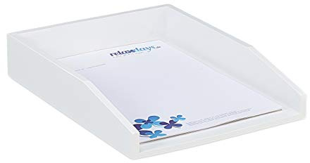 Relaxdays Dokumentenablage, stapelbar, DIN A4 Papier, Büro, Schreibtisch, Briefablage aus Bambusholz, 6x25x33 cm, weiß | Schreibtisch, Briefablage aus Bambusholz, 6x25x33 cm