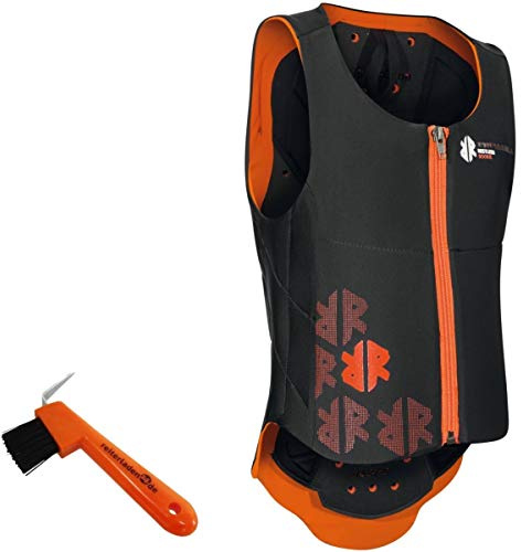 Komperdell Kinder Rückenprotektor Ballistic JUNIOR orange/schwarz 152 + Hufkratzer Reiterladen24