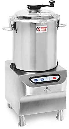Royal Catering Tischkutter Edelstahl 2200 W 2 Geschwindigkeiten 1500/2200 U/min 18 l Pulse-Funktion Deckel mit Einfüllöffnung Fleischkutter Küchenkutter Tischkutter