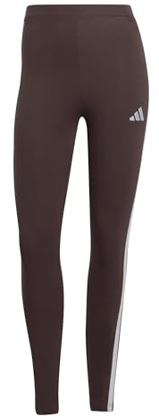 adidas Donna ESSENTIALS 3-STRIPES COTTON LEGGINGS, shadow brown/white, M